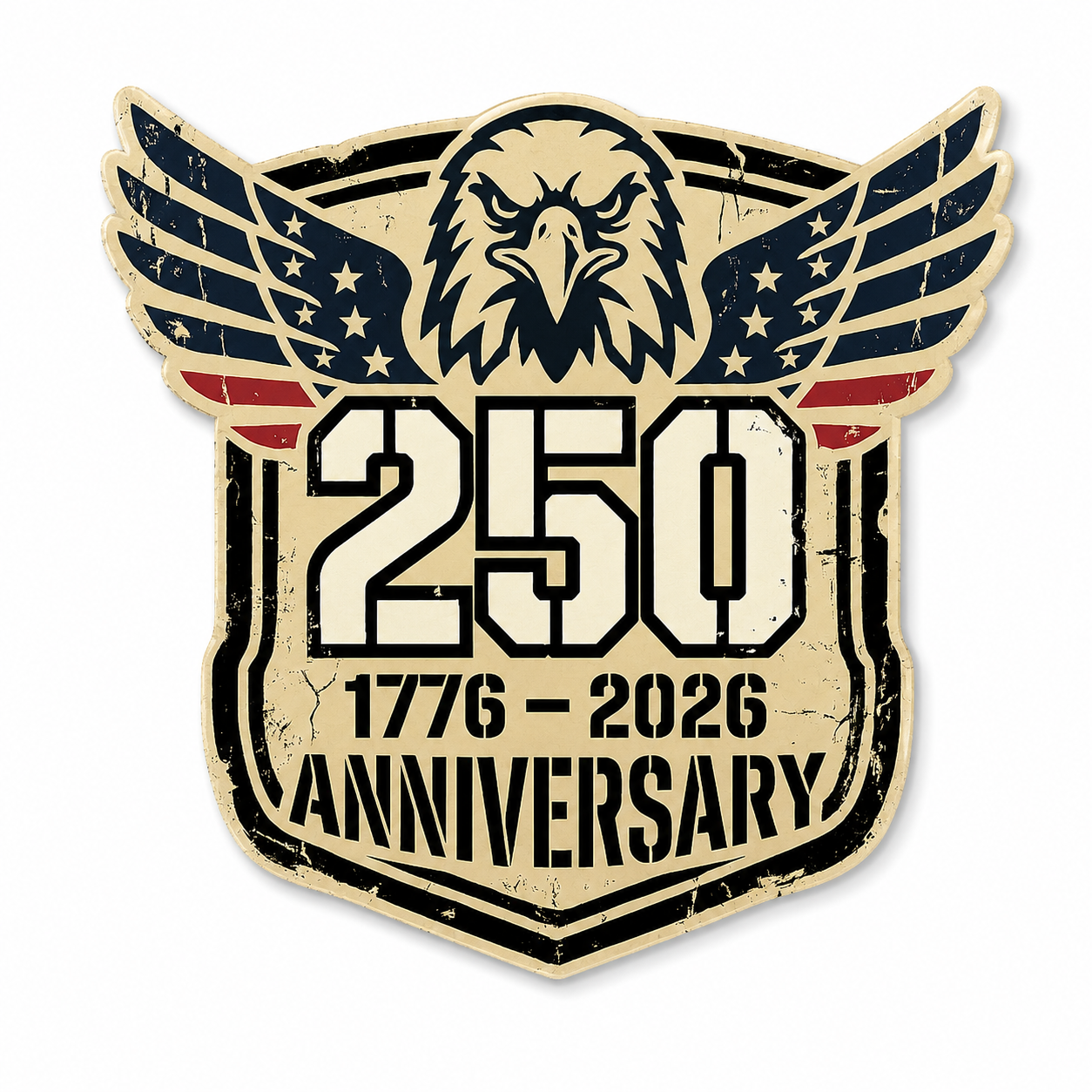 250th Anniversary Eagle Sticker — 1776–2026 Patriotic Die-Cut Decal