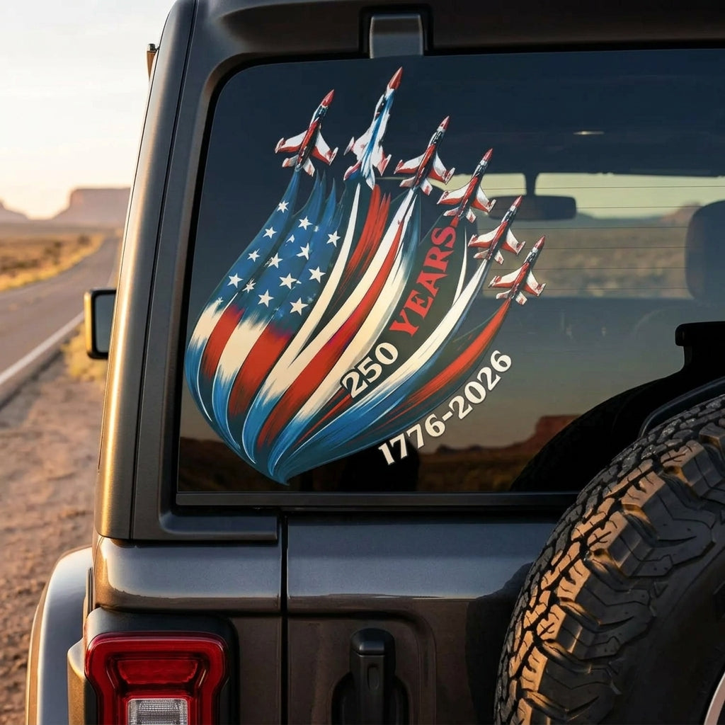 250 Years USA Flag Sticker — 1776–2026 Patriotic Die-Cut Decal