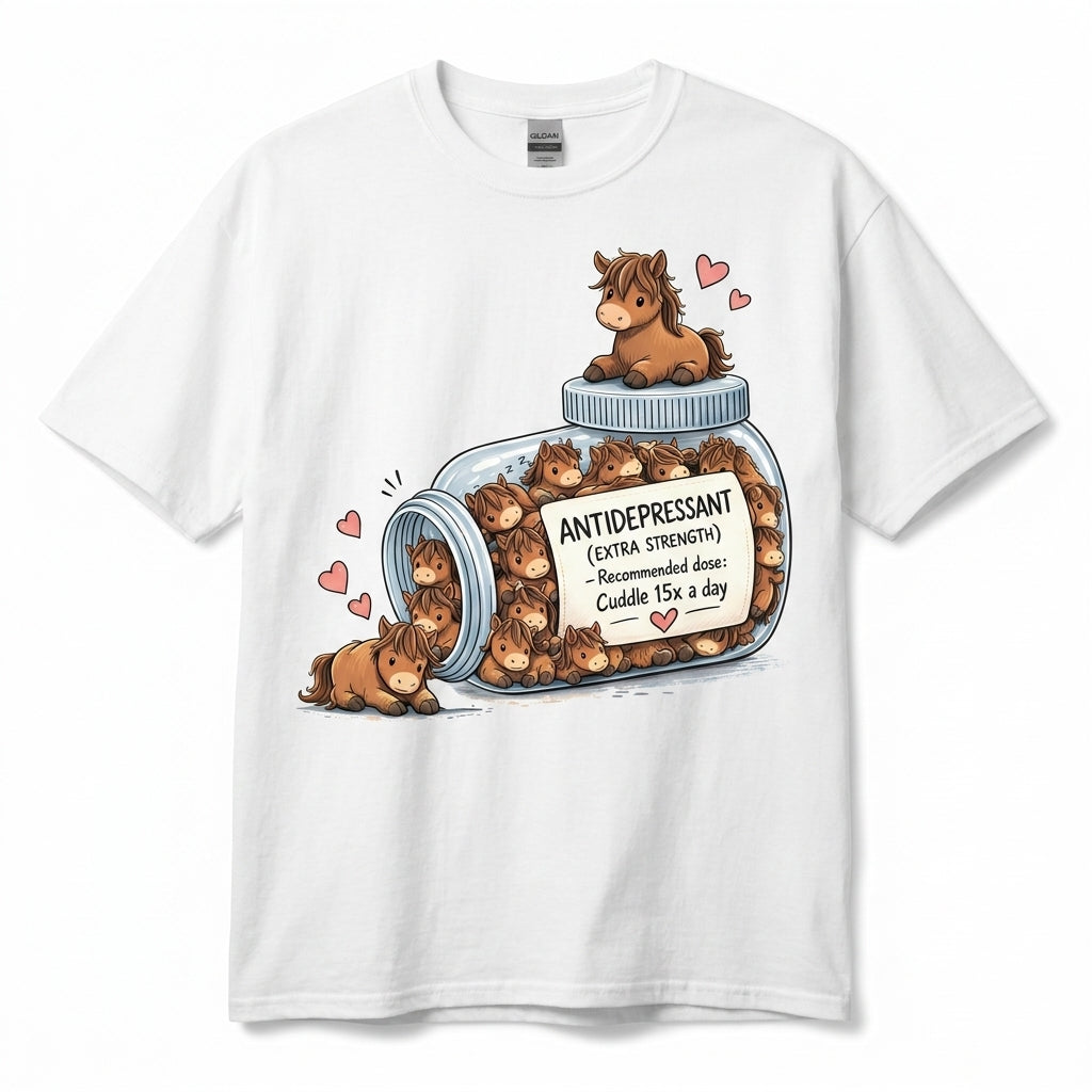 Cute Horse Lover Antidepressant Shirt – Funny Horse Hugs Therapy Gift