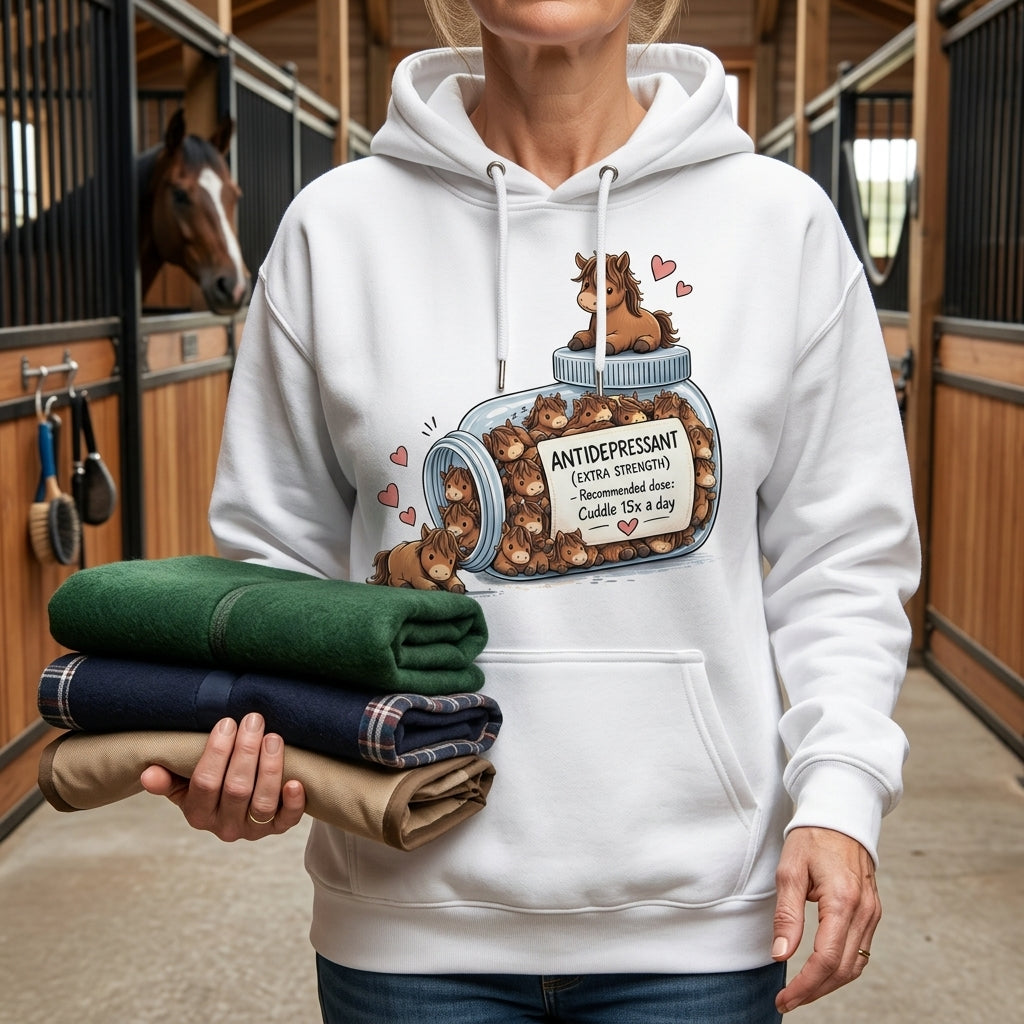 Cute Horse Lover Antidepressant Shirt – Funny Horse Hugs Therapy Gift