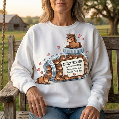 Cute Horse Lover Antidepressant Shirt – Funny Horse Hugs Therapy Gift