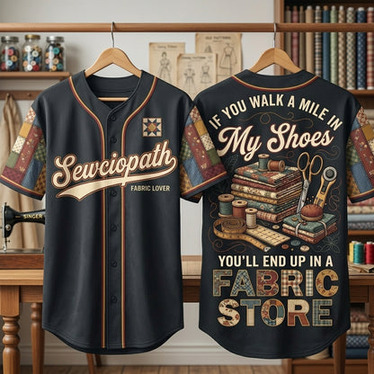 Sewciopath Sewer Quilter Baseball Jersey - Quilt Lover Gift Shirt