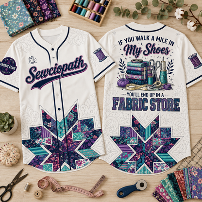 Sewciopath Sewer Quilter Baseball Jersey - Quilt Lover Gift Shirt