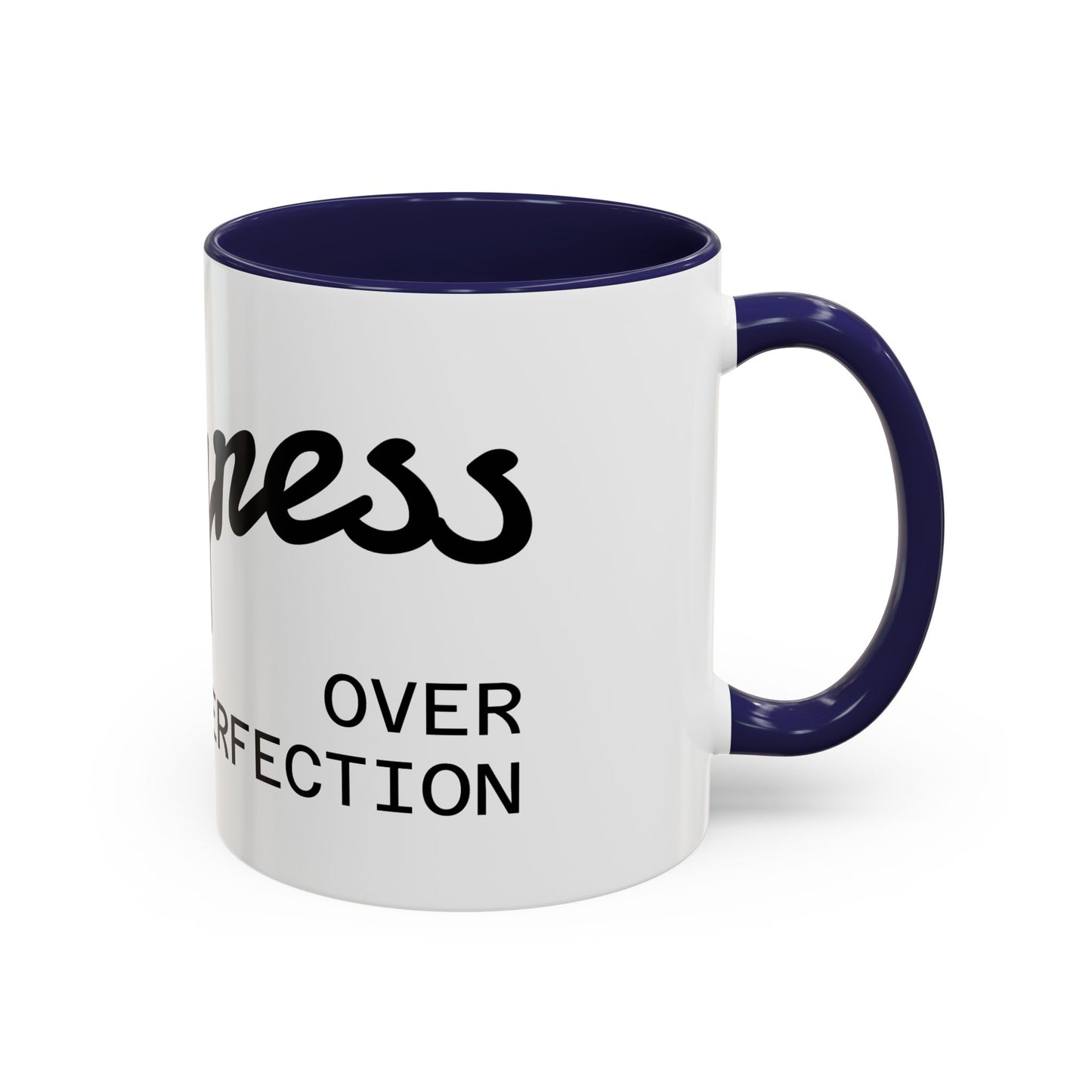 Happiness Over Perfection Accent Coffee Mug – Inspirational Ceramic Tea Cup (11/15oz)