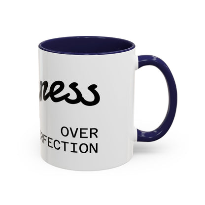Happiness Over Perfection Accent Coffee Mug – Inspirational Ceramic Tea Cup (11/15oz)