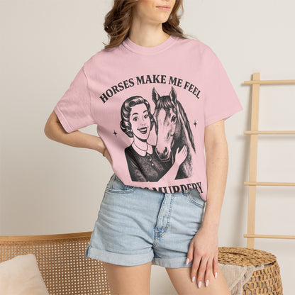 Horse Lover T-Shirt — "Horses Make Me Feel Less Murdery" Vintage Graphic