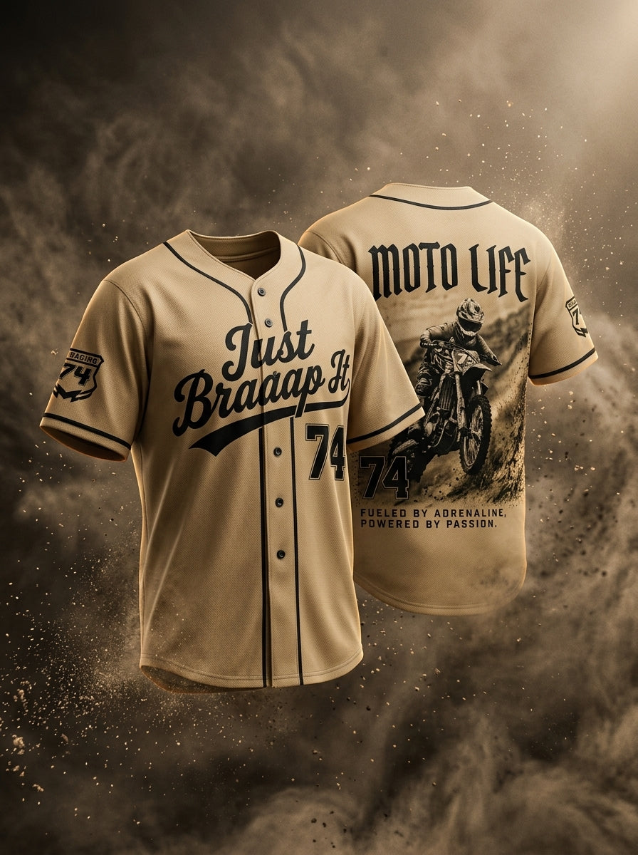Just Braaap It Motocross Braaap Lover Collection Baseball Jersey
