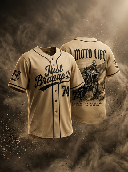 Just Braaap It Motocross Braaap Lover Collection Baseball Jersey