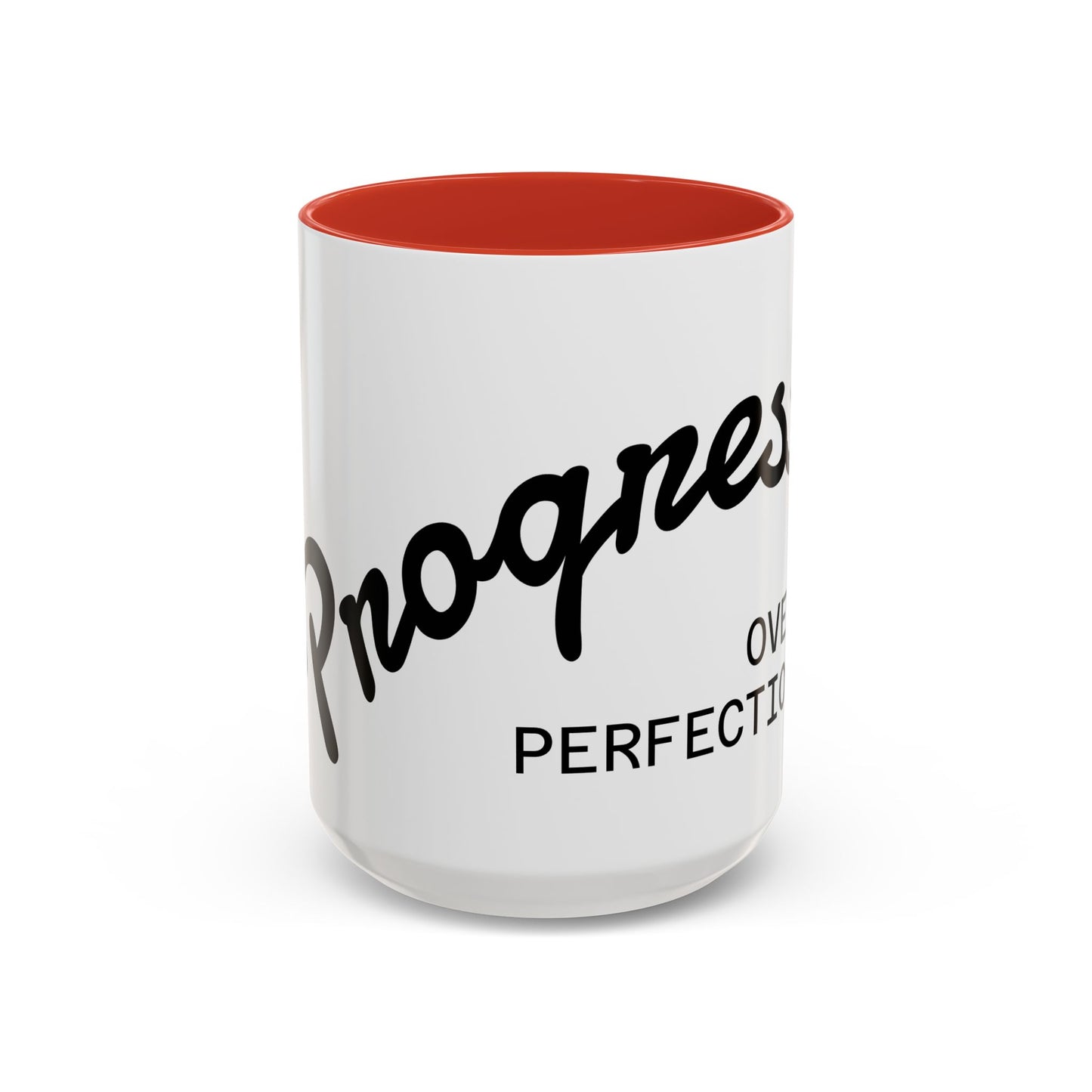 Happiness Over Perfection Accent Coffee Mug Inspirational Ceramic Tea Cup - flat lay
