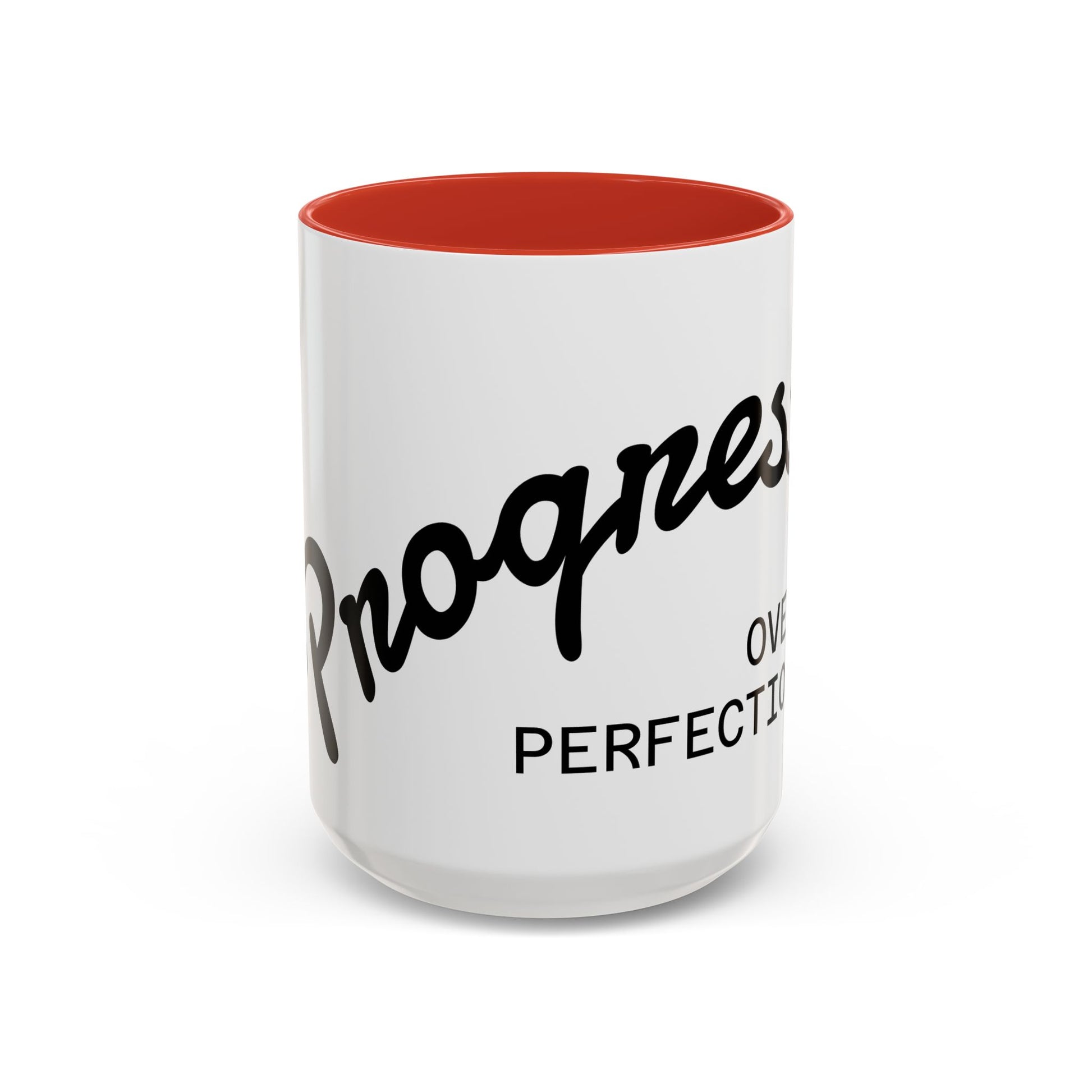 Happiness Over Perfection Accent Coffee Mug Inspirational Ceramic Tea Cup - flat lay