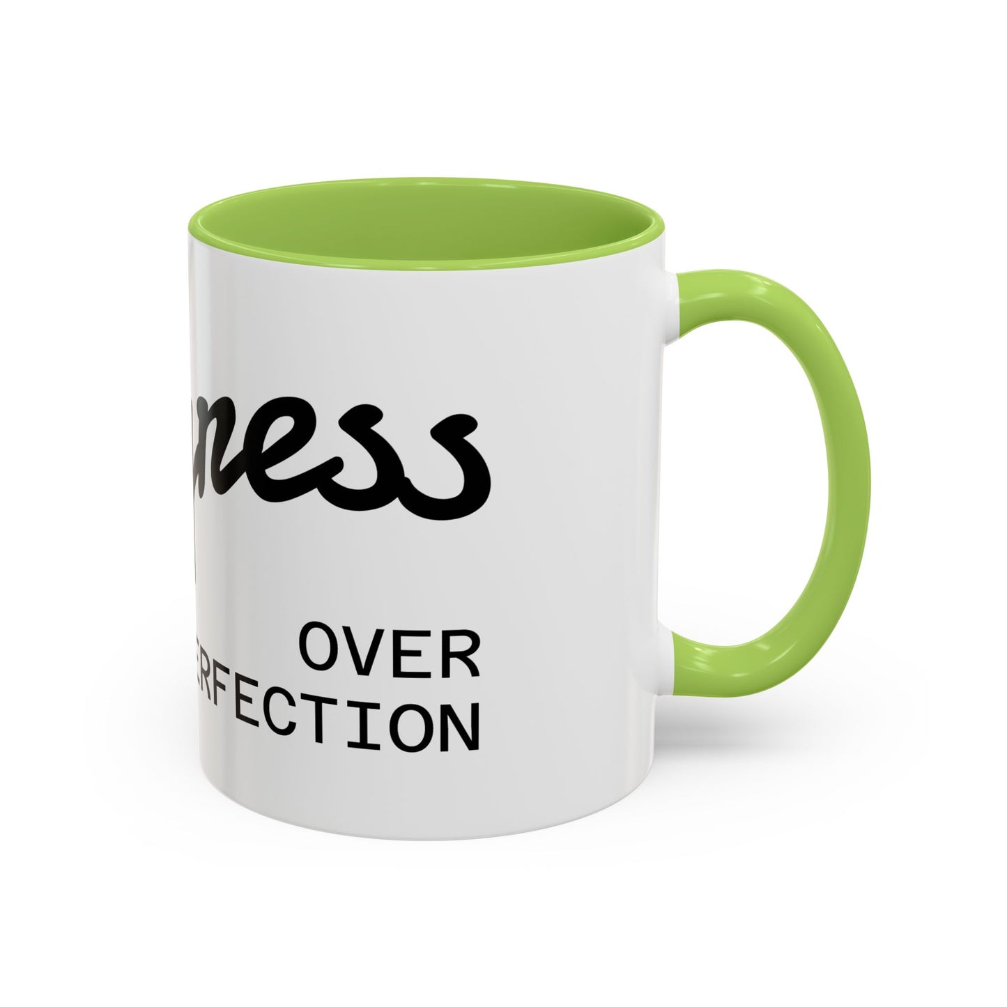 Happiness Over Perfection Accent Coffee Mug – Inspirational Ceramic Tea Cup (11/15oz)