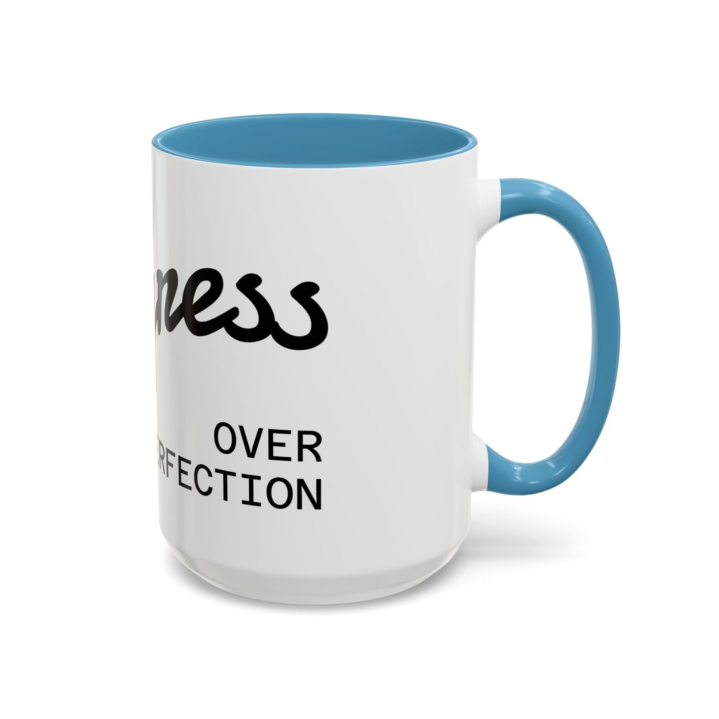 Happiness Over Perfection Accent Coffee Mug – Inspirational Ceramic Tea Cup (11/15oz)