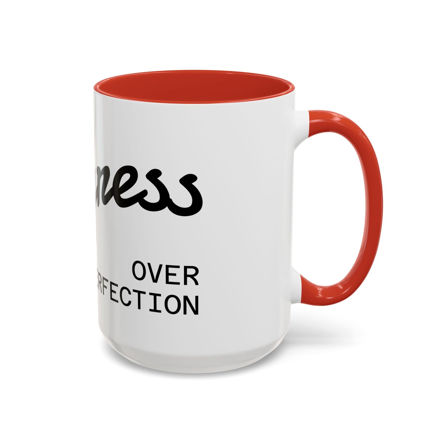 Happiness Over Perfection Accent Coffee Mug – Inspirational Ceramic Tea Cup (11/15oz)