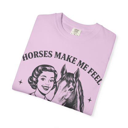 Horse Lover T-Shirt — "Horses Make Me Feel Less Murdery" Vintage Graphic