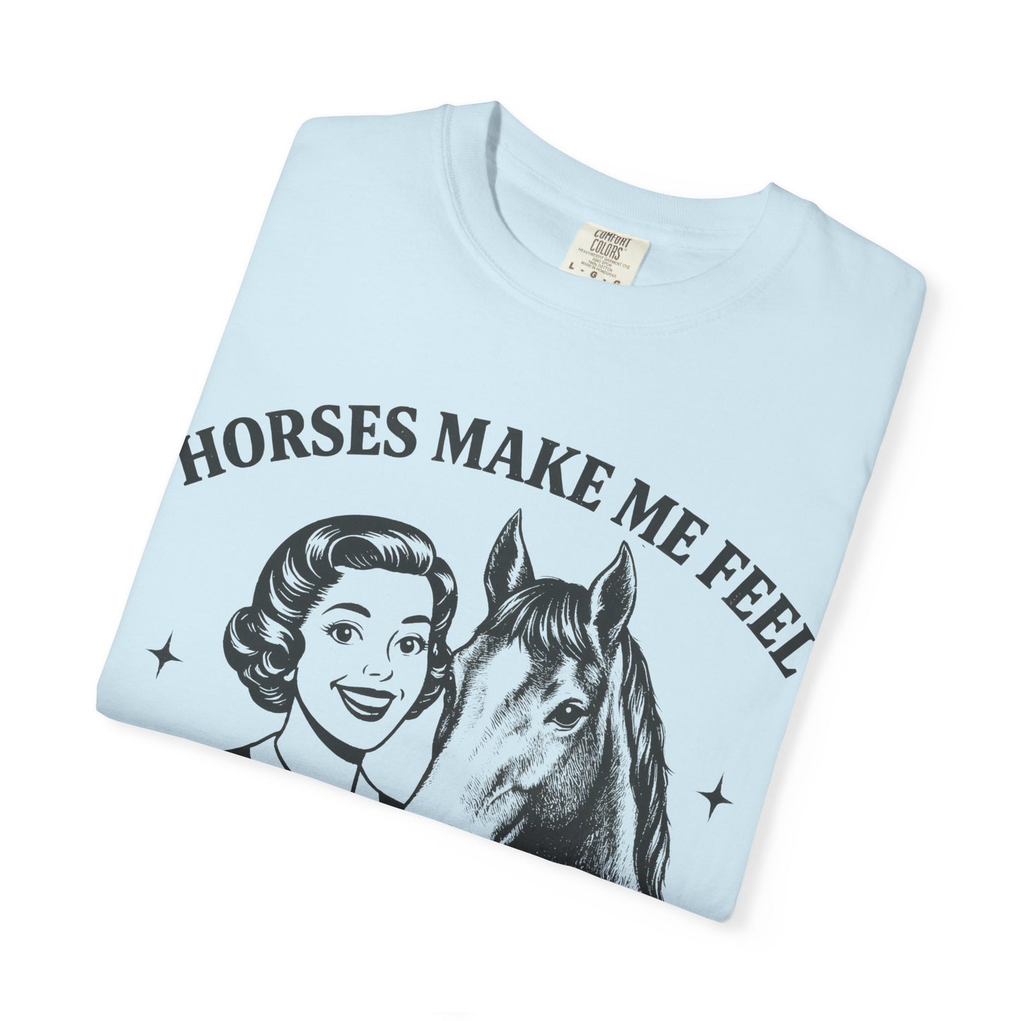 Horse Lover T-Shirt Horses Make Me Feel Less Murdery Vintage Graphic - view 20
