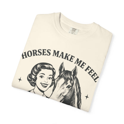 Horse Lover T-Shirt Horses Make Me Feel Less Murdery Vintage Graphic - view 14