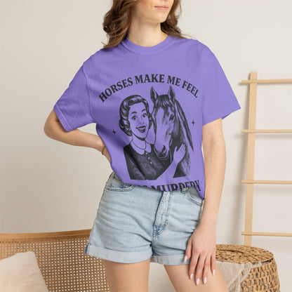 Horse Lover T-Shirt — "Horses Make Me Feel Less Murdery" Vintage Graphic