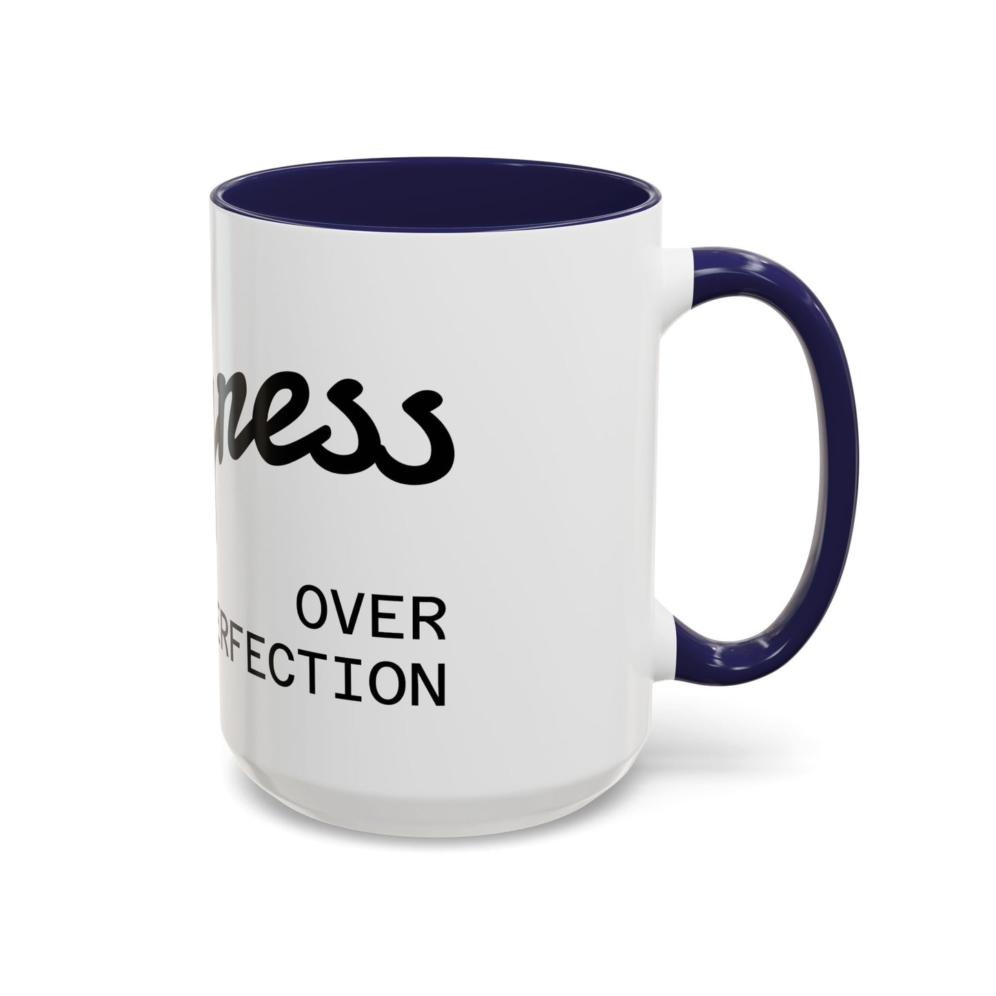Happiness Over Perfection Accent Coffee Mug – Inspirational Ceramic Tea Cup (11/15oz)