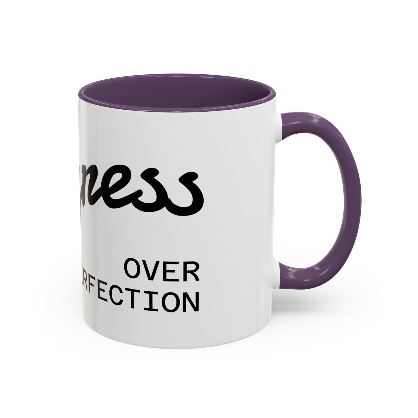 Happiness Over Perfection Accent Coffee Mug – Inspirational Ceramic Tea Cup (11/15oz)