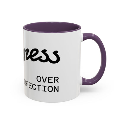 Happiness Over Perfection Accent Coffee Mug – Inspirational Ceramic Tea Cup (11/15oz)