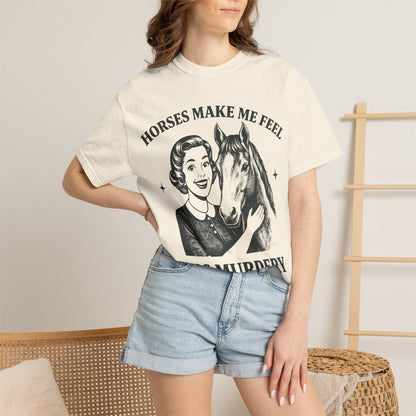 Horse Lover T-Shirt Horses Make Me Feel Less Murdery Vintage Graphic - view 15