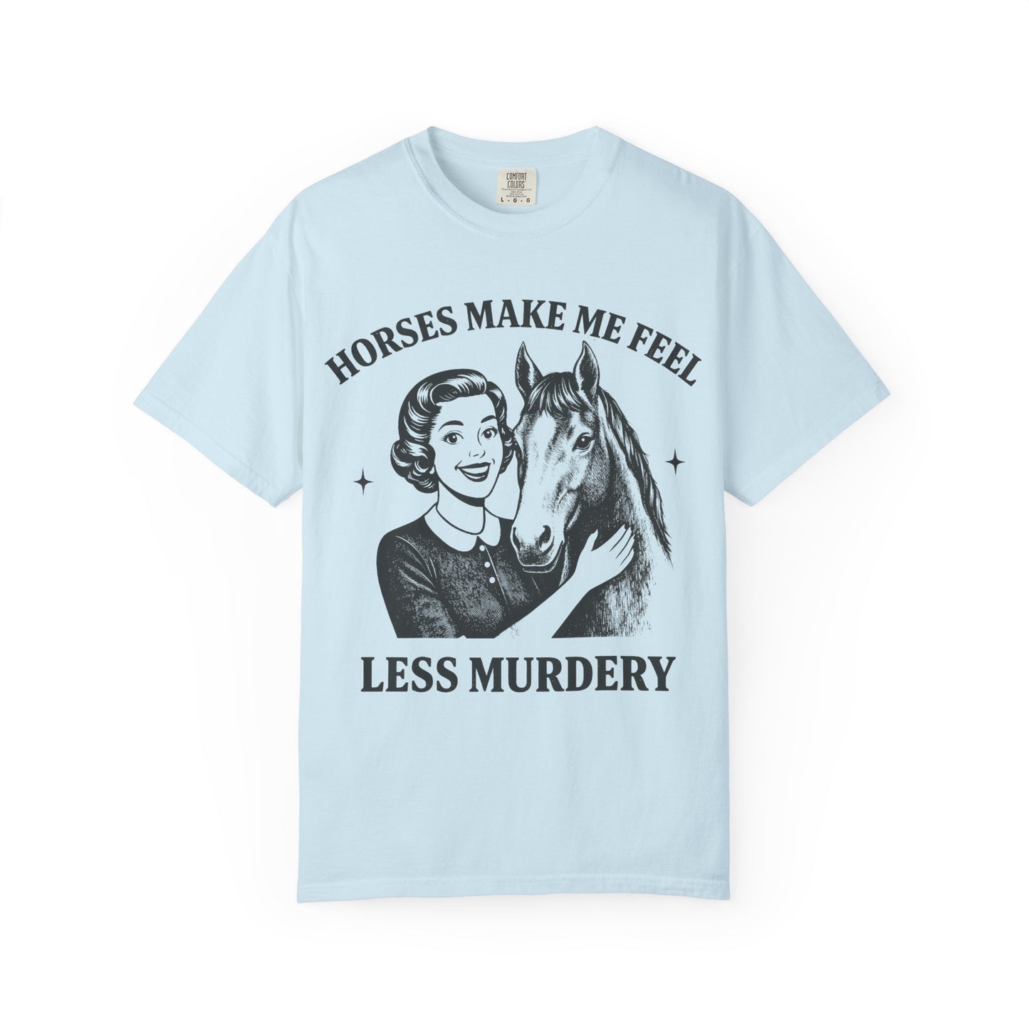 Horse Lover T-Shirt Horses Make Me Feel Less Murdery Vintage Graphic - lifestyle