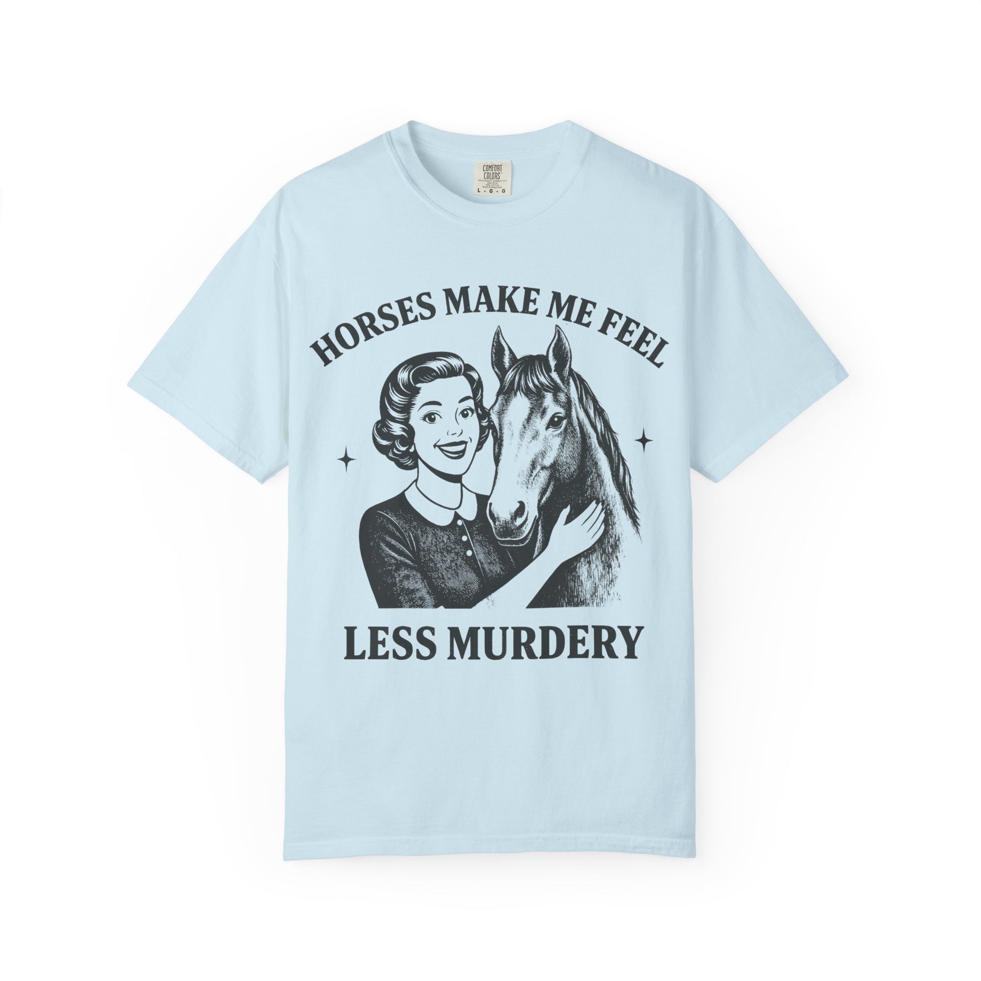 Horse Lover T-Shirt Horses Make Me Feel Less Murdery Vintage Graphic - lifestyle