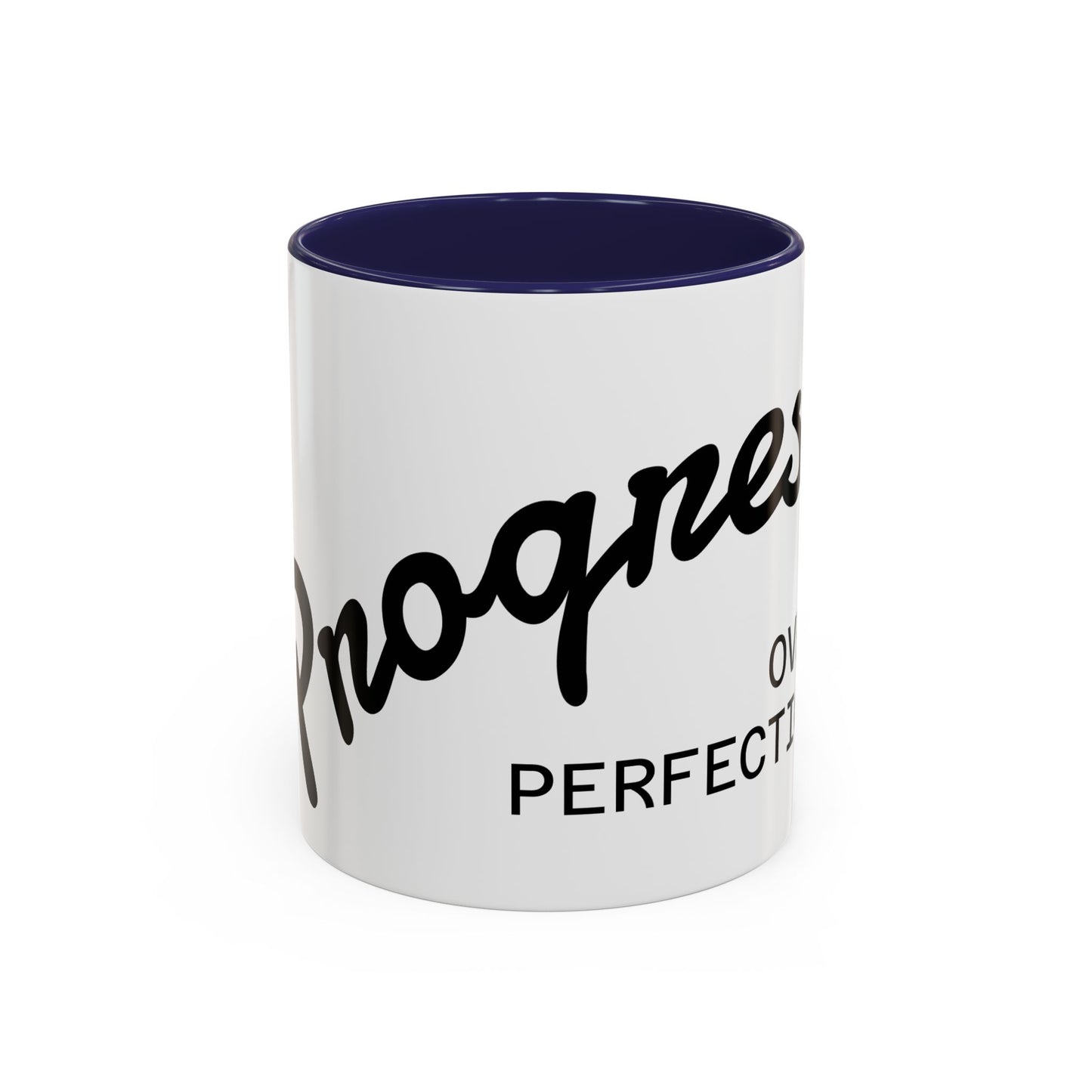 Happiness Over Perfection Accent Coffee Mug Inspirational Ceramic Tea Cup - back view