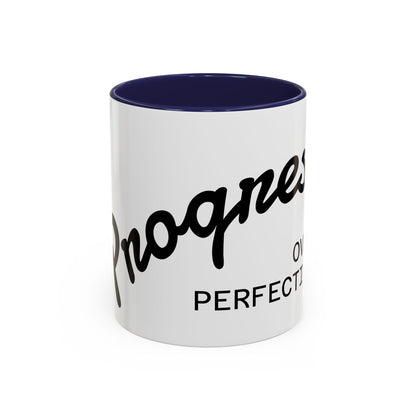 Happiness Over Perfection Accent Coffee Mug Inspirational Ceramic Tea Cup - back view