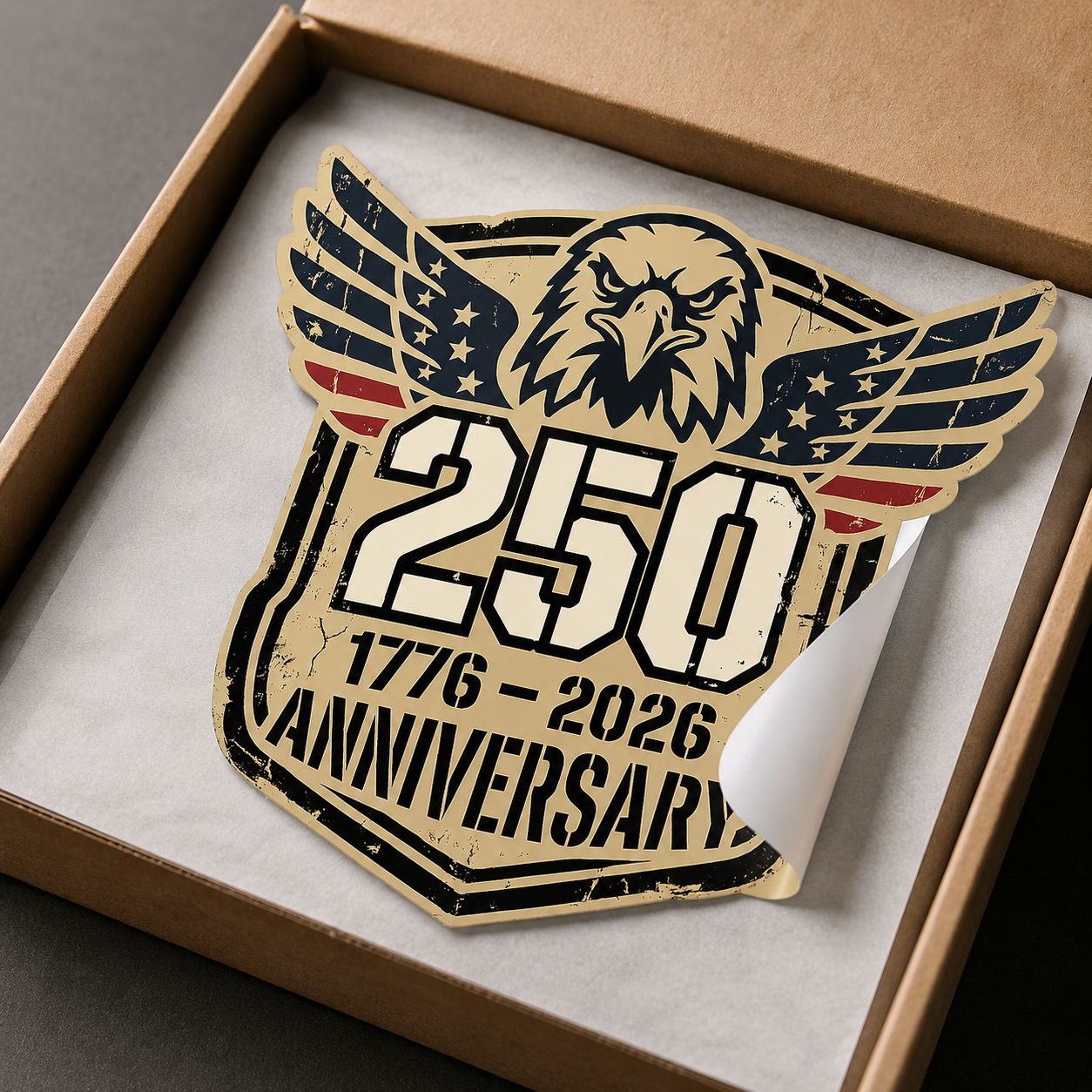 250th Anniversary Eagle Sticker — 1776–2026 Patriotic Die-Cut Decal