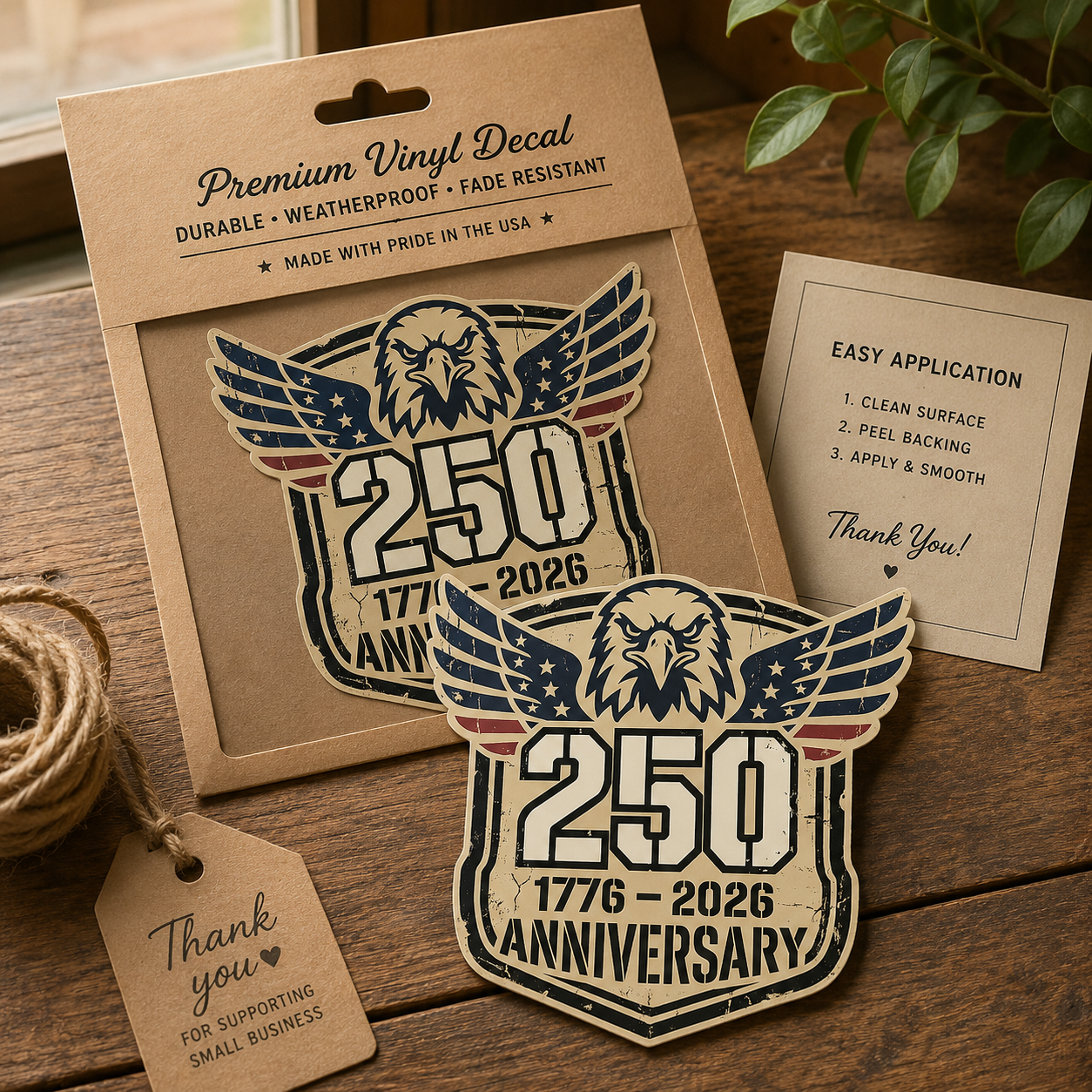 250th Anniversary Eagle Sticker — 1776–2026 Patriotic Die-Cut Decal
