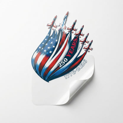 250 Years USA Flag Sticker — 1776–2026 Patriotic Die-Cut Decal