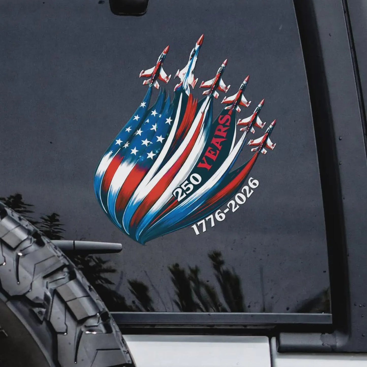 250 Years USA Flag Sticker — 1776–2026 Patriotic Die-Cut Decal