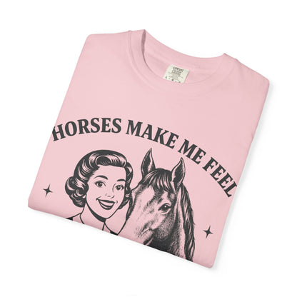 Horse Lover T-Shirt — "Horses Make Me Feel Less Murdery" Vintage Graphic