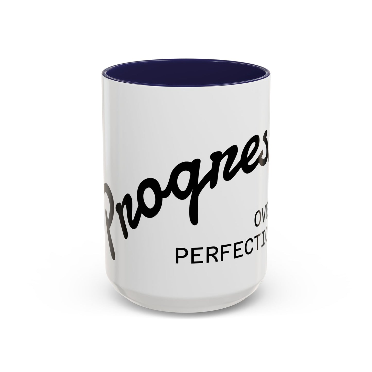 Happiness Over Perfection Accent Coffee Mug Inspirational Ceramic Tea Cup - size reference