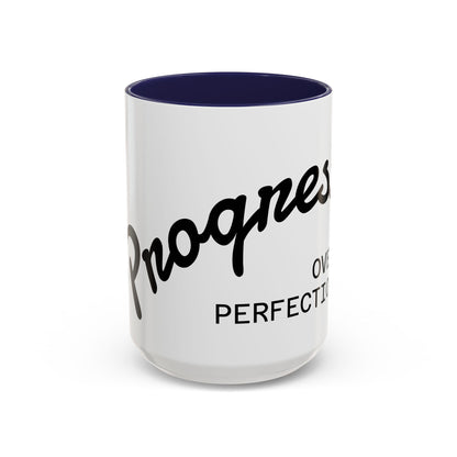 Happiness Over Perfection Accent Coffee Mug Inspirational Ceramic Tea Cup - size reference