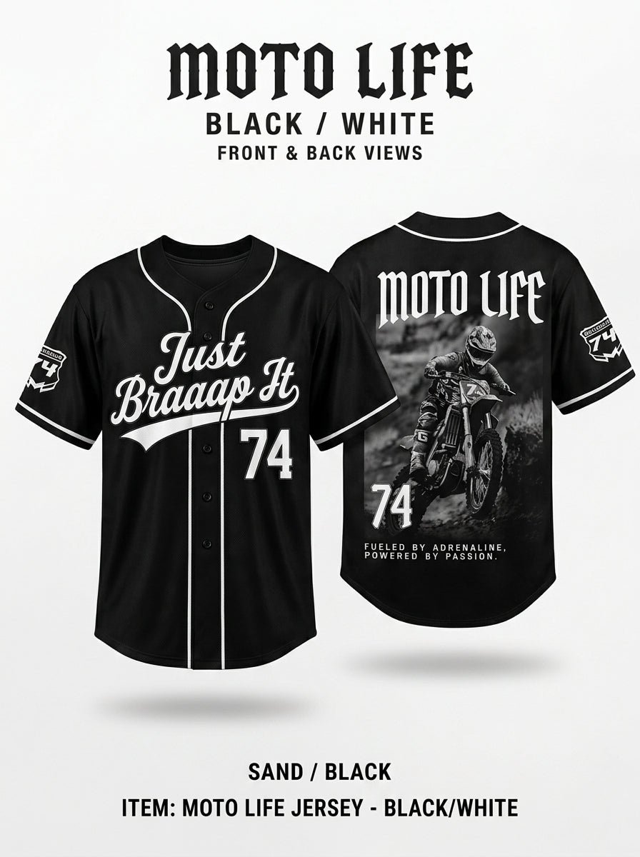 Just Braaap It Motocross Braaap Lover Collection Baseball Jersey