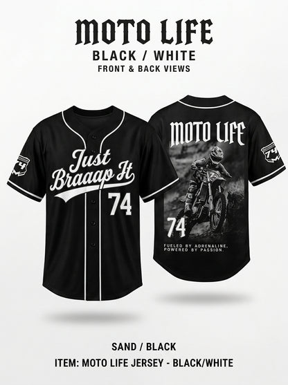 Just Braaap It Motocross Braaap Lover Collection Baseball Jersey