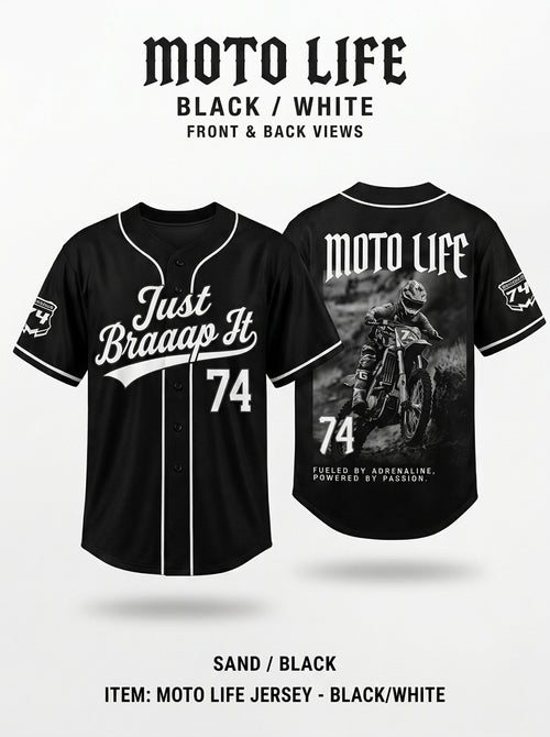 Just Braaap It Motocross Braaap Lover Collection Baseball Jersey