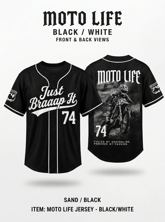 Just Braaap It Motocross Braaap Lover Collection Baseball Jersey