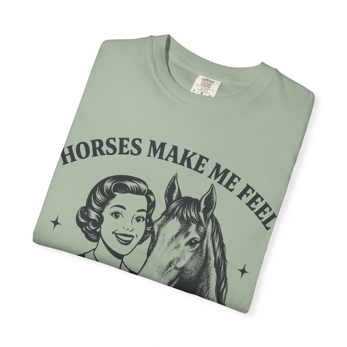 Horse Lover T-Shirt Horses Make Me Feel Less Murdery Vintage Graphic - view 17