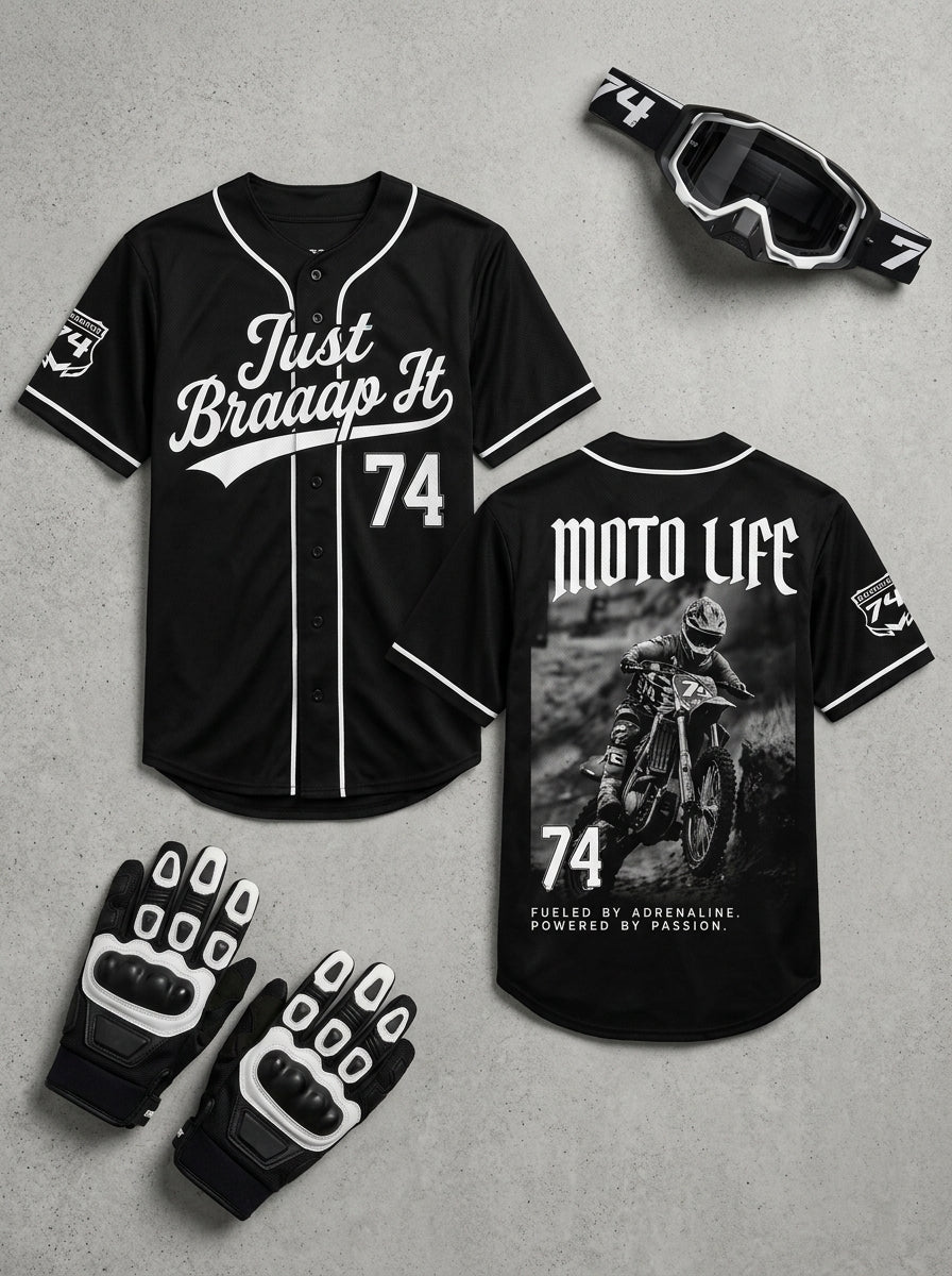 Just Braaap It Motocross Braaap Lover Collection Baseball Jersey