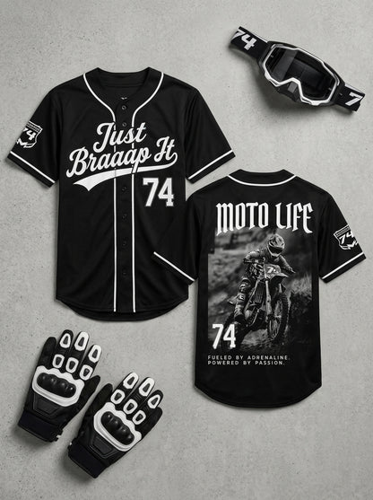 Just Braaap It Motocross Braaap Lover Collection Baseball Jersey