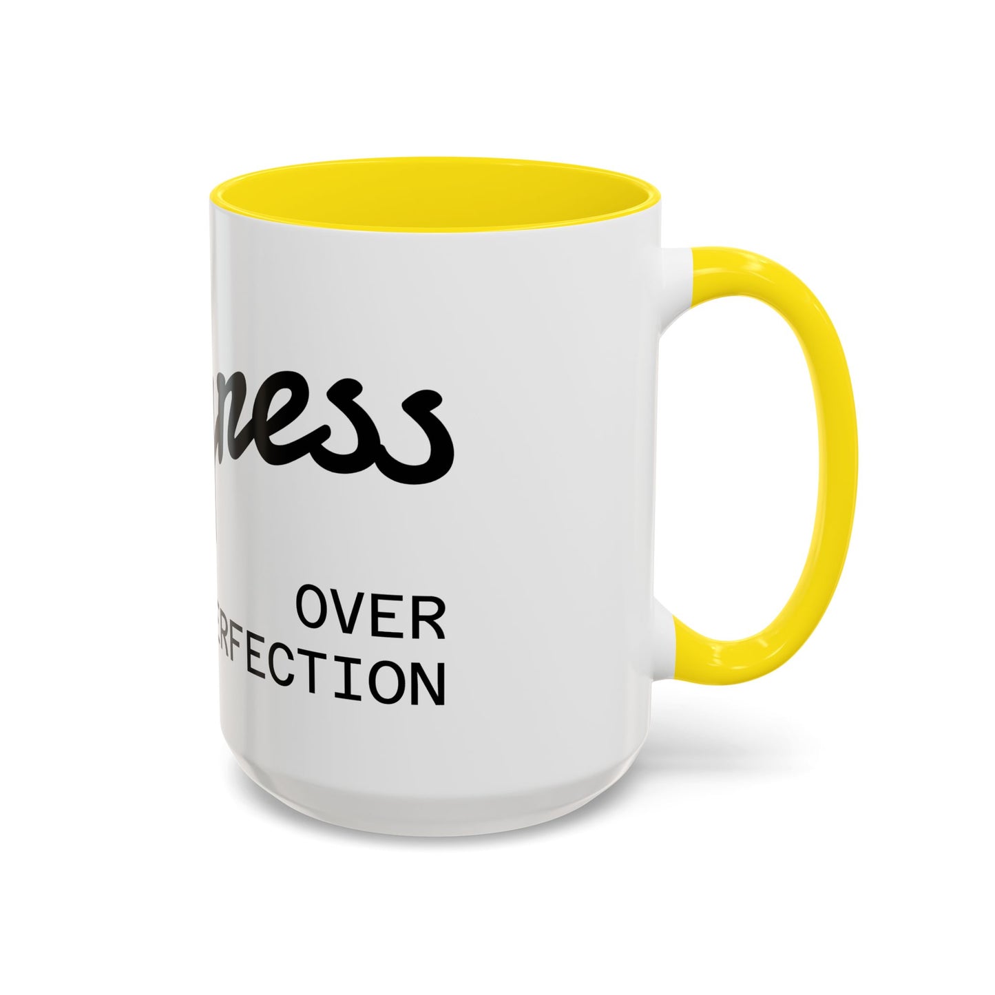 Happiness Over Perfection Accent Coffee Mug – Inspirational Ceramic Tea Cup (11/15oz)
