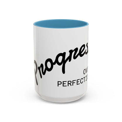 Happiness Over Perfection Accent Coffee Mug Inspirational Ceramic Tea Cup - alternate view
