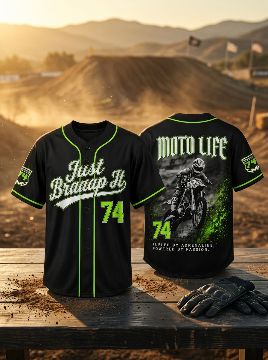Just Braaap It Motocross Braaap Lover Collection Baseball Jersey