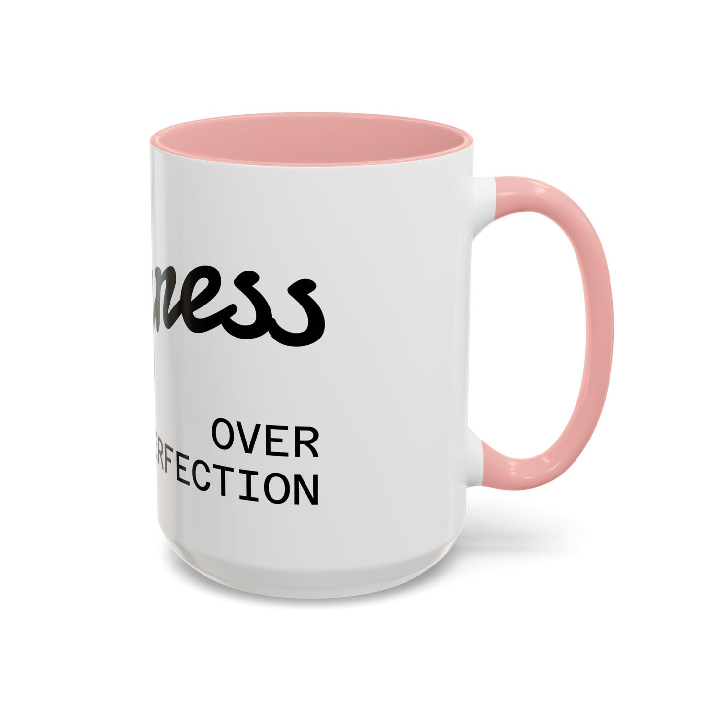 Happiness Over Perfection Accent Coffee Mug – Inspirational Ceramic Tea Cup (11/15oz)