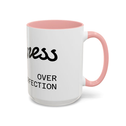 Happiness Over Perfection Accent Coffee Mug – Inspirational Ceramic Tea Cup (11/15oz)