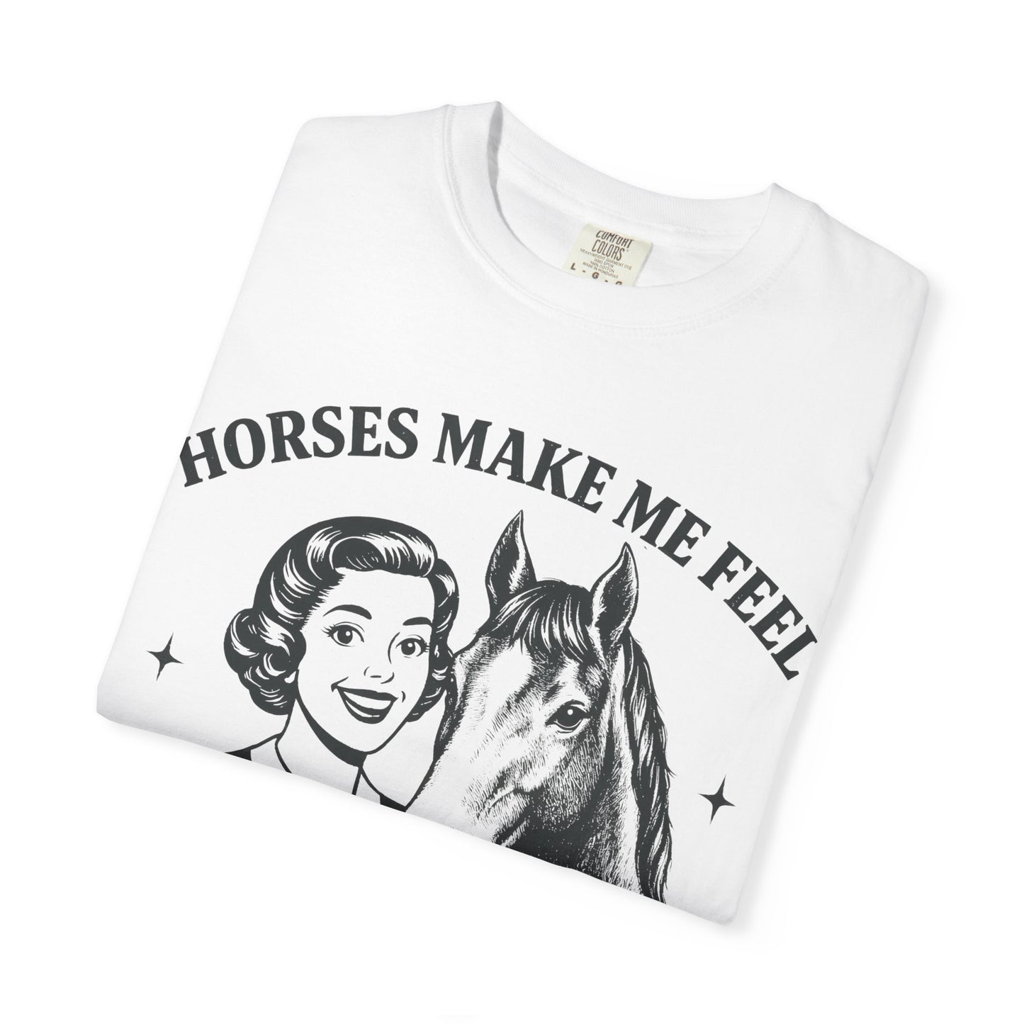Horse Lover T-Shirt Horses Make Me Feel Less Murdery Vintage Graphic - alternate view