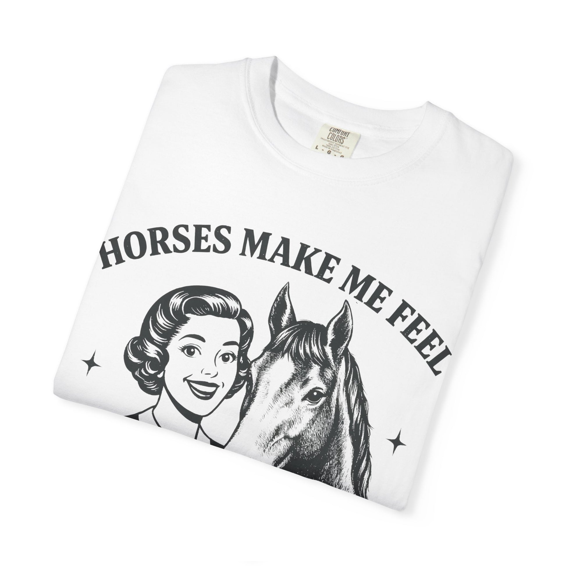 Horse Lover T-Shirt Horses Make Me Feel Less Murdery Vintage Graphic - alternate view